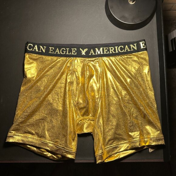 American Eagle Men's Metallic Gold 6" Boxer Brief (Medium) - Picture 5 of 8